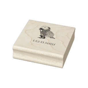 I Am An Artist African Gray Parrot Rubber Stamp