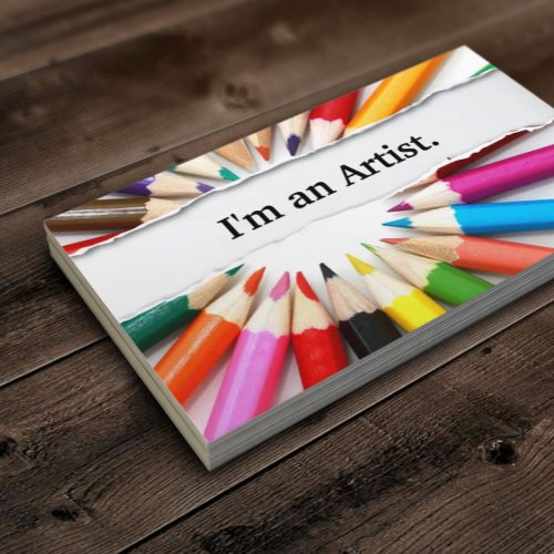 I Am an Artist Color Pencils business card