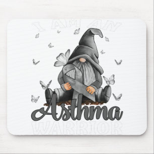 I Am An Asthma Warrior Gray Awareness Ribbon Mouse Pad