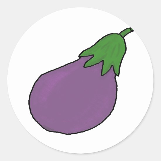 I am an eggplant classic round sticker