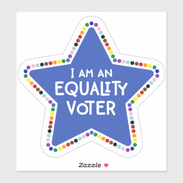 I am an Equality Voter! LGBTQ+ Rainbow Star Sticker (Sheet)