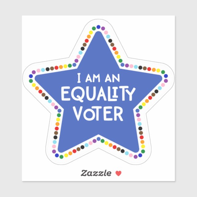 I am an Equality Voter! LGBTQ+ Rainbow Star Sticker (Sheet)