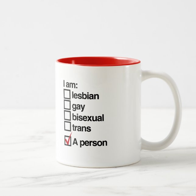 I am an LGBT Person Two-Tone Coffee Mug (Right)