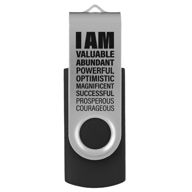 I am Art Cool Text Graphic Opportunity Quote Art Flash Drive (Front Vertical)