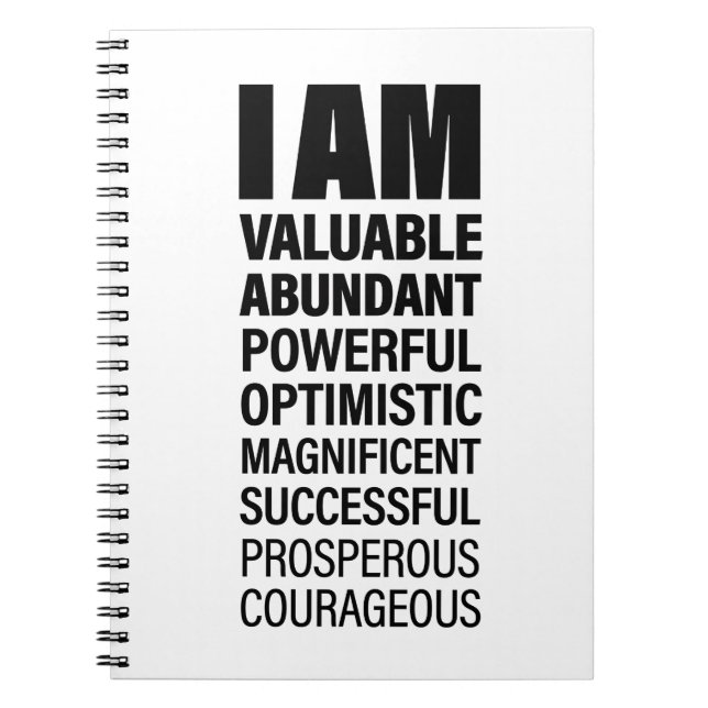 I am Art Cool Text Graphic Opportunity Quote Art Notebook (Front)