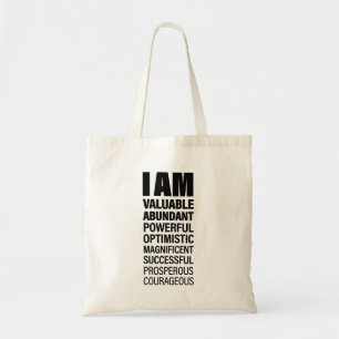 I am Art Cool Text Graphic Opportunity Quote Art Tote Bag