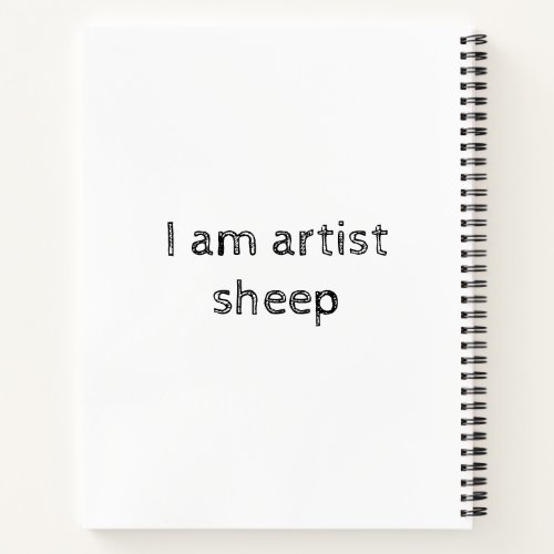 I am artist sheep merch notebook