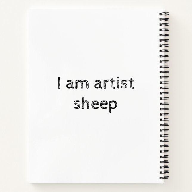I am artist sheep merch notebook (Back)