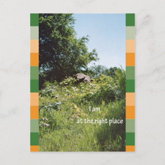 I am at the right place postcard