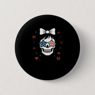 I Am Aunt Tifa Cute Coquette Skull With Bow And Am Button