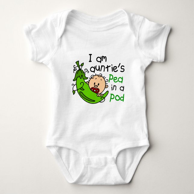 I Am Auntie's Pea In A Pod Baby Bodysuit (Front)
