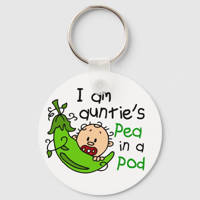 I Am Auntie's Pea In A Pod Keychain (Front)