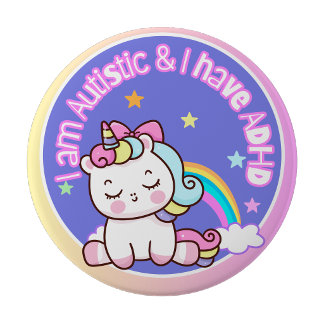 I am Autistic and I have ADHD Button