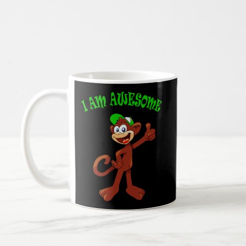 I Am Awesome_ Cute Animal Monkey Thumb Up Kid Boy  Coffee Mug