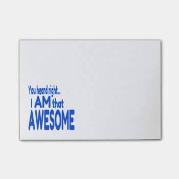 I Am Awesome In Blue Post-it Notes by SoFancy at Zazzle