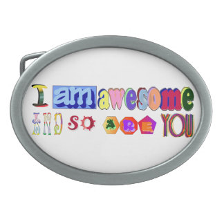 I am Awesome Oval Belt Buckle