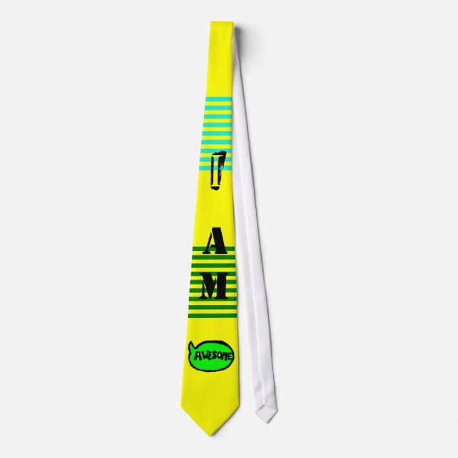 I Am Awesome TIE (Caution Tape Yellow) (Front)