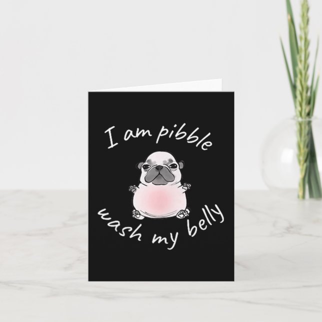 I Am Bble Wash My Belly Bble Meme Funny Dog Brainr Card (Front)