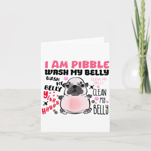 I Am Bble Wash My Belly Bble Meme Funny Dog Brainr Card (Front)