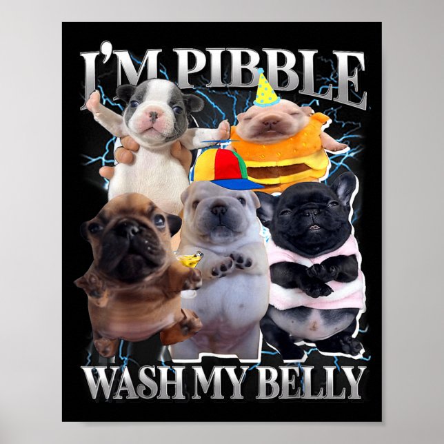 I Am Bble Wash My Belly Funny Dog Clean My Belly M Poster (Front)
