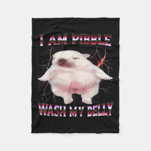 I Am Bble Wash My Belly Funny Dog Meme  Fleece Blanket