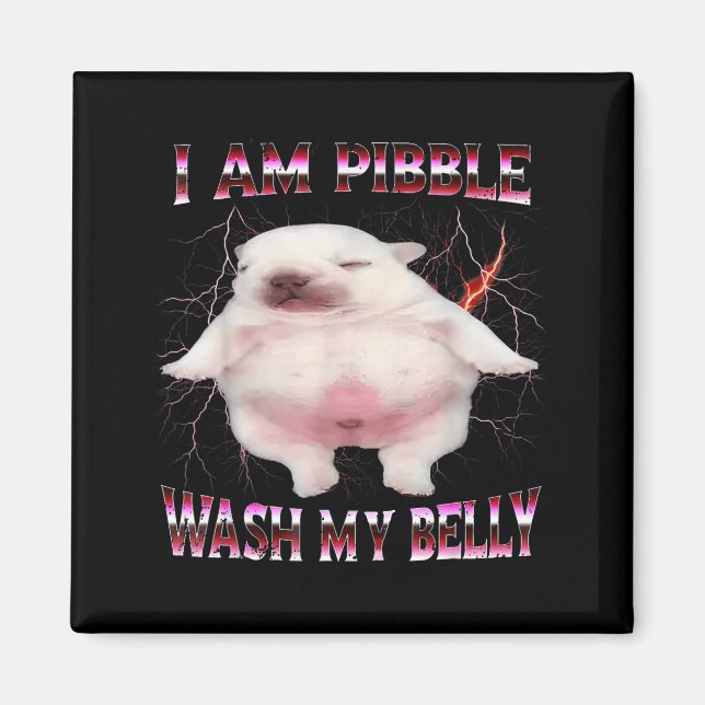I Am Bble Wash My Belly Funny Dog Meme  Magnet (Front)