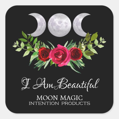 I Am Beautiful Affirmation Spell Candle Square Sticker