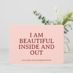 I Am Beautiful Card, Self-Love Custom Card for Her