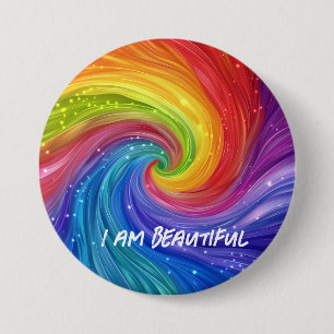 I Am Beautiful Digital Art Button