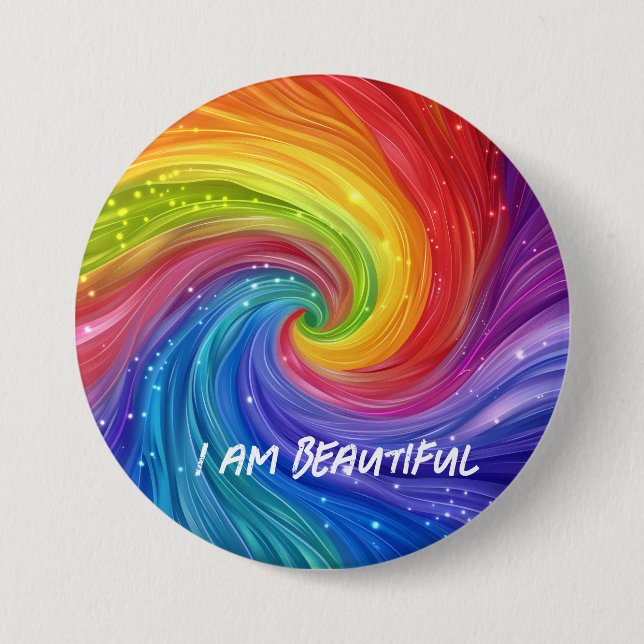 I Am Beautiful Digital Art Button (Front)
