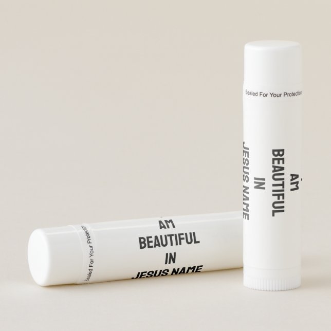 I Am Beautiful In Jesus Name  Lip Balm (Front)