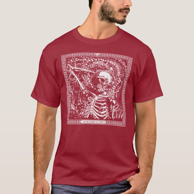 I am becalmed in virtue - White Line T-Shirt (Front)