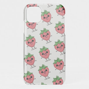 I am Berry Happy cute kawaii strawberry jumping iPhone 11 Case