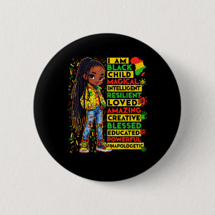 I Am Black Child History Month African American Button