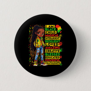 I Am Black Child History Month African American Ki Button