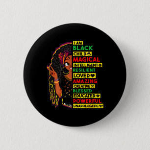 I Am Black Child History Month African American Ki Button