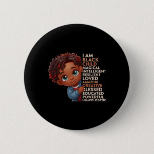 I Am Black Child History Month African American Ki Button