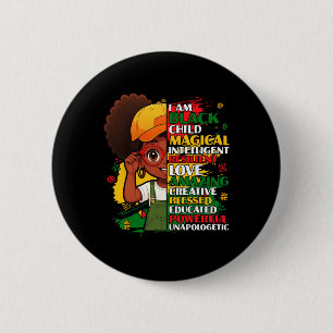 I Am Black Child History Month African American Ki Button