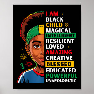 I Am Black Child History Month African American Ki Poster