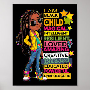 I Am Black Child History Month African American Yo Poster