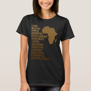 I Am Black Child Magical Black History Month Kids T-Shirt