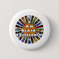 I am Black Excellence African Fabric Collage Button