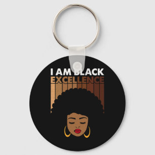 I Am Black Excellence Juneteenth Celebrate Afro Bl Keychain