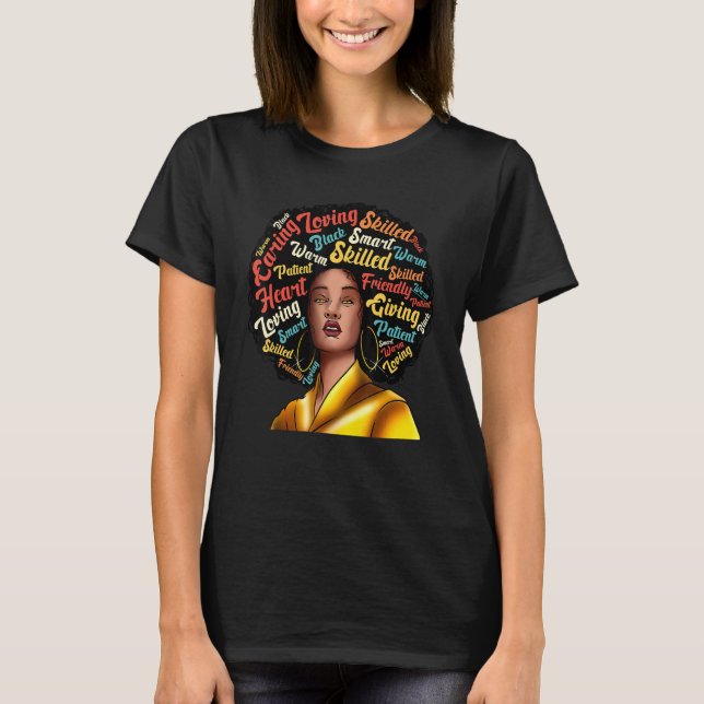 I Am Black Excellence Strong Woman Black History M T-Shirt (Front)