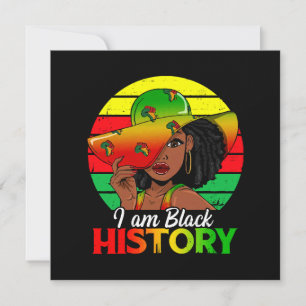 I Am Black History African America Invitation