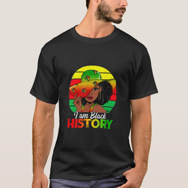 I Am Black History African America T-Shirt (Front)