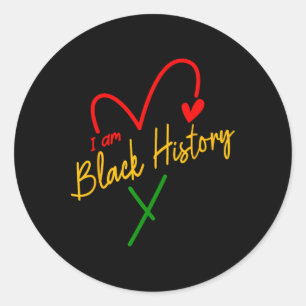 I Am Black History - African Civil Rights - Junete Classic Round Sticker