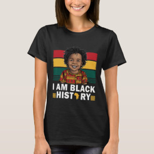 I Am Black History Afro Boy Little Melanin Prince T-Shirt