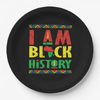 I Am Black History BHM Party Paper Plate