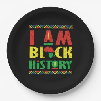 I Am Black History Bhm Party Paper Plates by ZazzleHolidays at Zazzle